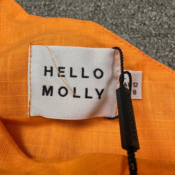 Hello Molly NWT Candy Queen Midi Dress Orange Cut Out Cotton Women's Size Large - Picture 4 of 6